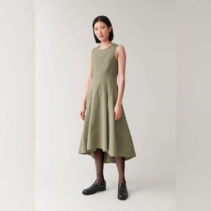 COS Sleeveless Waisted Dress With Pleats Bohemian Cotton Summer Dress Size 4